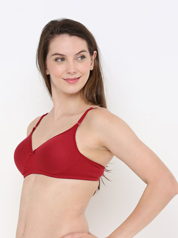 Berry's Intimatess Maroon Everyday Comfort: Lightly Padded Wire-Free T-Shirt Bra
