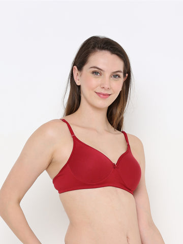 Berry's Intimatess Maroon Everyday Comfort: Lightly Padded Wire-Free T-Shirt Bra
