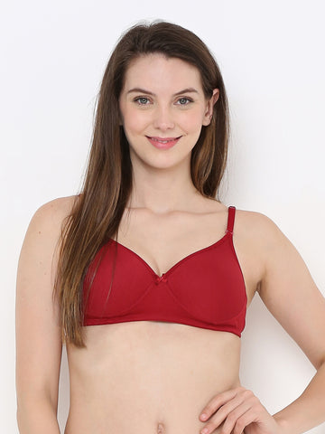 Berry's Intimatess Maroon Everyday Comfort: Lightly Padded Wire-Free T-Shirt Bra