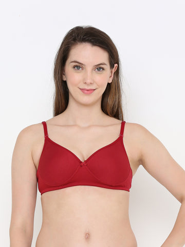Berry's Intimatess Maroon Everyday Comfort: Lightly Padded Wire-Free T-Shirt Bra