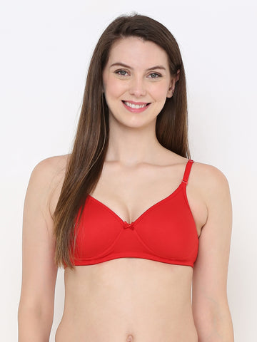 Berry's Intimatess Red Everyday Comfort: Lightly Padded Wire-Free T-Shirt Bra