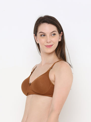 Berry's Intimatess Brown Everyday Comfort: Lightly Padded Wire-Free T-Shirt Bra