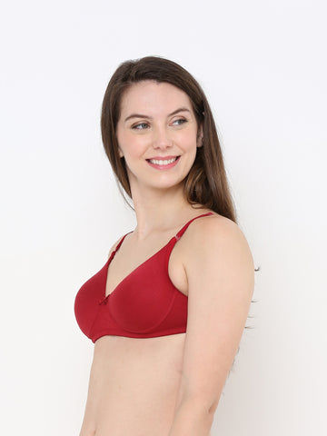Berry's Intimatess Maroon LuxeComfort Padded Non Wired Backless Bra