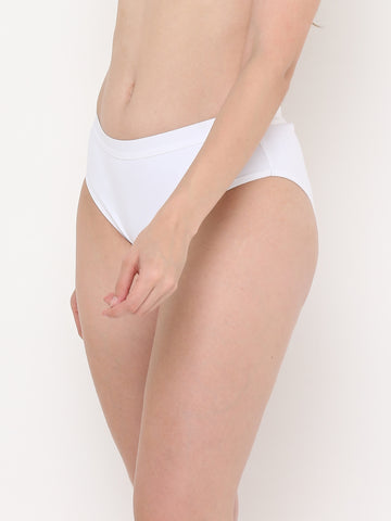 Berry's Intimatess White Women's Mid Rise Soft Cotton/Spandex Bikini Panty