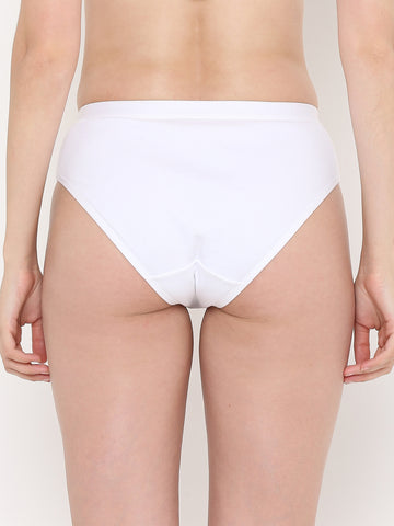 Berry's Intimatess White Women's Mid Rise Soft Cotton/Spandex Bikini Panty
