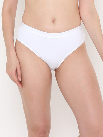 Berry's Intimatess White Women's Mid Rise Soft Cotton/Spandex Bikini Panty