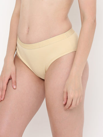 Berry's Intimatess Beige Women's Mid Rise Soft Cotton/Spandex Bikini Panty