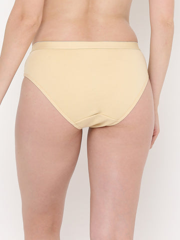 Berry's Intimatess Beige Women's Mid Rise Soft Cotton/Spandex Bikini Panty