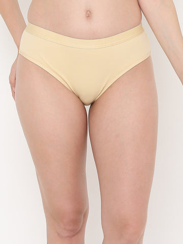Berry's Intimatess Beige Women's Mid Rise Soft Cotton/Spandex Bikini Panty