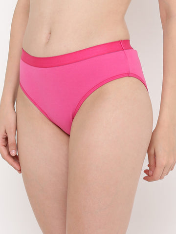 Berry's Intimatess Pink Women's Mid Rise Soft Cotton/Spandex Bikini Panty