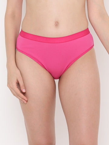 Berry's Intimatess Pink Women's Mid Rise Soft Cotton/Spandex Bikini Panty
