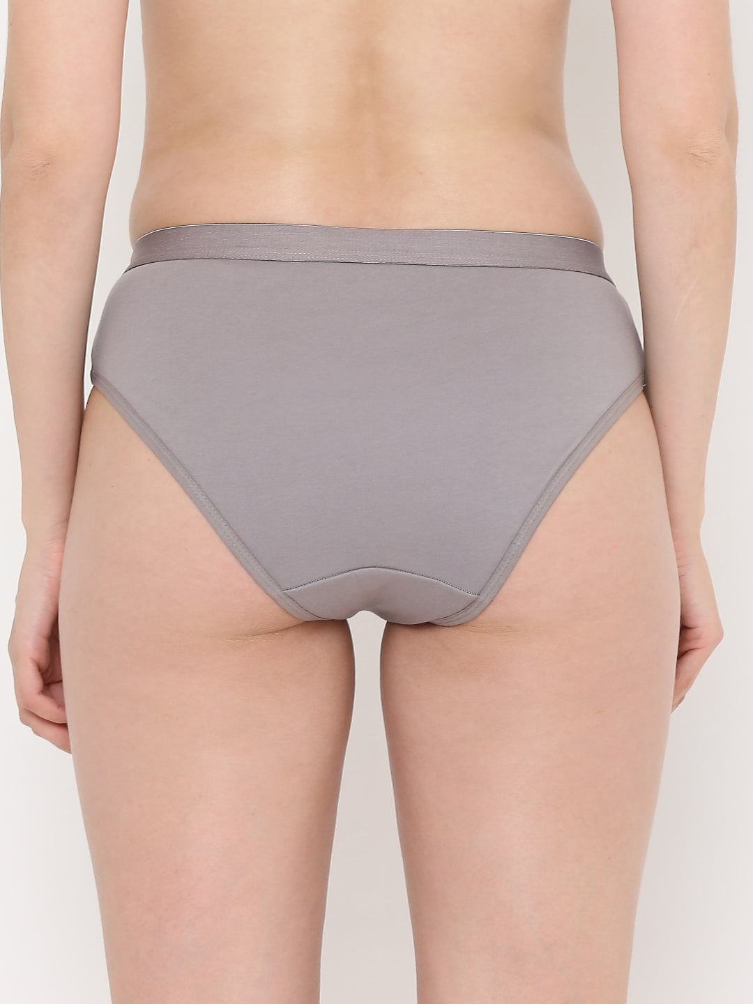 Berry's Intimatess Grey Women's Mid Rise Soft Cotton/Spandex Bikini Panty