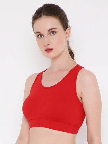 Berry's Intimatess Red Removable Pads Sport Bra