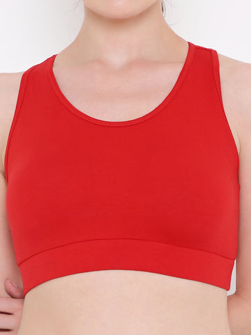 Berry's Intimatess Red Removable Pads Sport Bra