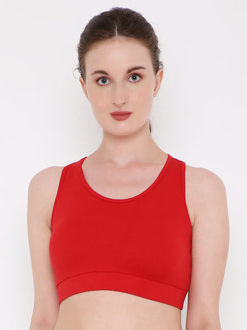 Berry's Intimatess Red Removable Pads Sport Bra