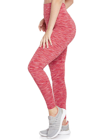 Berry's Intimatess Women's Red Melange Sporty Gym Leggings