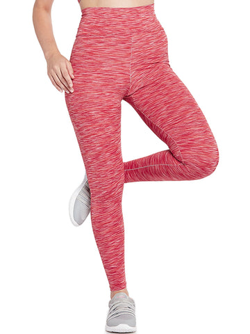 Berry's Intimatess Women's Red Melange Sporty Gym Leggings