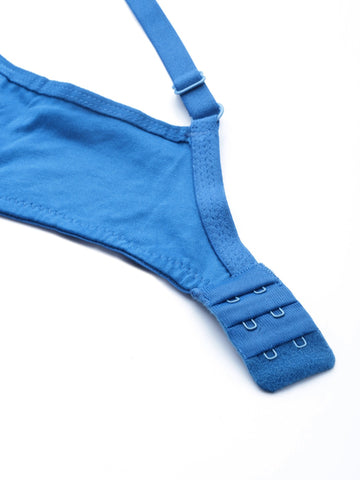 Berry's Intimatess Royal Blue Minimizer Seamless Comfort T-Shirt Bra - Non-Padded, Non-Wired