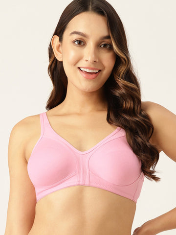 Berry's Intimatess Baby Pink Minimizer Seamless Comfort T-Shirt Bra - Non-Padded, Non-Wired