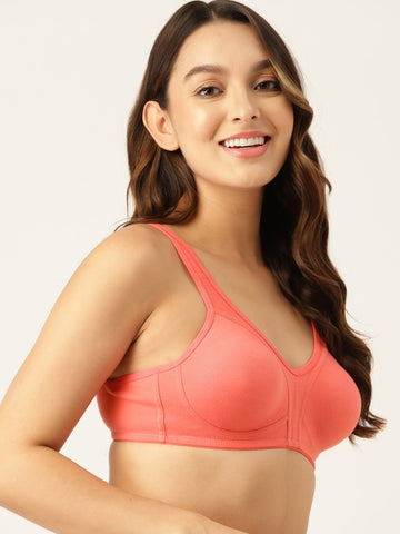 Berry's Intimatess Talcam Red Minimizer Seamless Comfort T-Shirt Bra - Non-Padded, Non-Wired