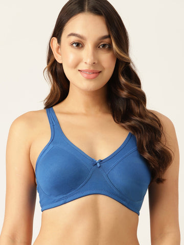 Berry's Intimatess Royal Blue Miximizer Seamless Comfort T-Shirt Bra - Non-Padded, Non-Wired