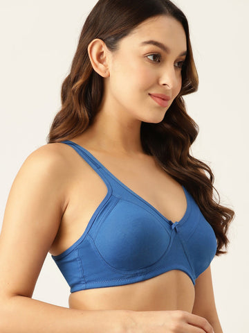 Berry's Intimatess Royal Blue Miximizer Seamless Comfort T-Shirt Bra - Non-Padded, Non-Wired