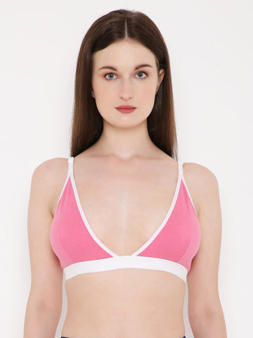 Berry's Intimatess Pink & White color Non-Wired & Non Padded Medium Coverage Lounge Bra