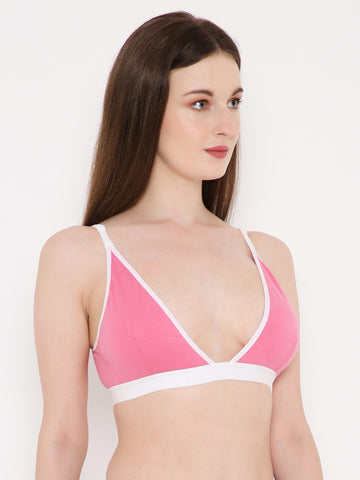 Berry's Intimatess Pink & White color Non-Wired & Non Padded Medium Coverage Lounge Bra