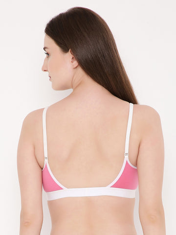 Berry's Intimatess Pink & White color Non-Wired & Non Padded Medium Coverage Lounge Bra