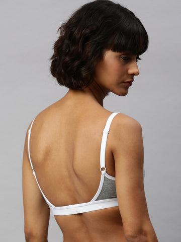 Berry's Intimatess Grey & White color Non-Wired & Non Padded Medium Coverage Lounge Bra