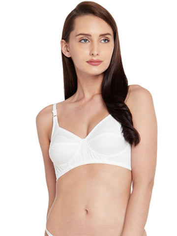 Berry's Intimatess White Jacquard Comfort Non-Padded, Non-Wired Bra with Medium Coverage