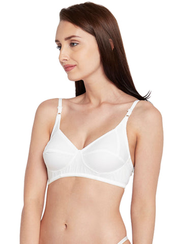 Berry's Intimatess White Jacquard Comfort Non-Padded, Non-Wired Bra with Medium Coverage
