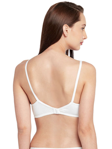 Berry's Intimatess White Jacquard Comfort Non-Padded, Non-Wired Bra with Medium Coverage