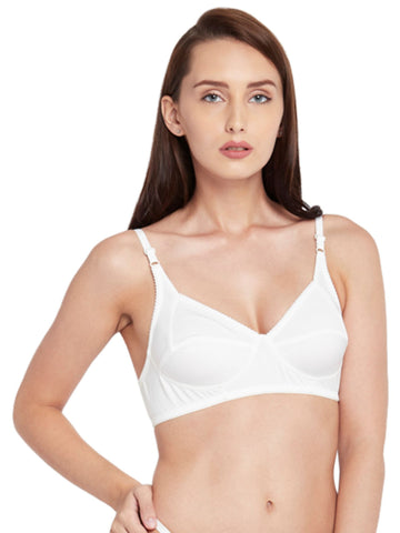 Berry's Intimatess White Jacquard Comfort Non-Padded, Non-Wired Bra with Medium Coverage