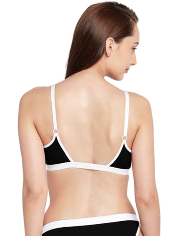 Berry's Intimatess Black & White color Non-Wired & Non Padded Medium Coverage Lounge Bra