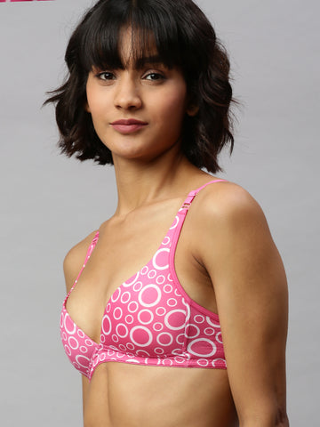 Berry's Intimatess Pink & White colour Non-Wired & Padded Bra with Medium Coverage.