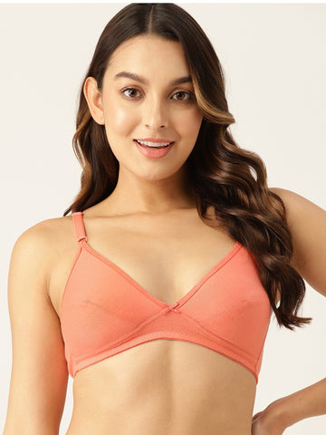 Berry's Intimatess Peach Seamed Seamless Comfort T-Shirt Bra - Non-Padded, Non-Wired