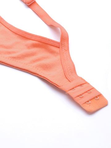 Berry's Intimatess Peach Seamed Seamless Comfort T-Shirt Bra - Non-Padded, Non-Wired