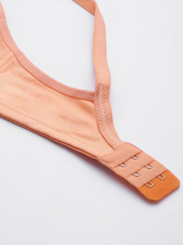 Berry's Intimatess Pastel Orange Seamed Seamless Comfort T-Shirt Bra - Non-Padded, Non-Wired