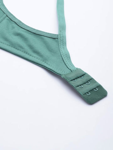 Berry's Intimatess Teal Green Seamed Seamless Comfort T-Shirt Bra - Non-Padded, Non-Wired