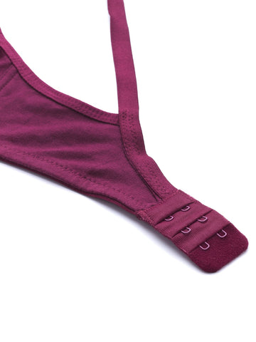 Berry's Intimatess Wine Seamed Seamless Comfort T-Shirt Bra - Non-Padded, Non-Wired