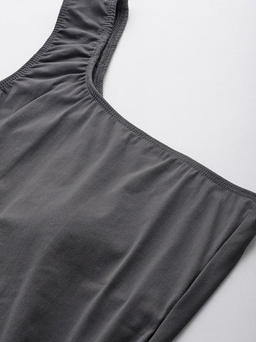 Berry’s Intimatess Charcoal One-Shoulder Monokini – Sleek Minimalist Swimwear