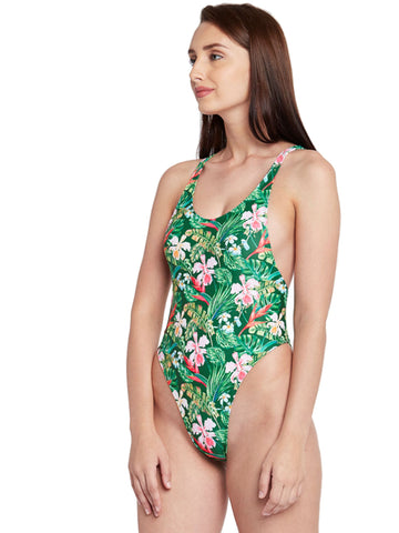 Berry's Intimatess Rainforest Radiance High-Cut One-Piece Swimsuit