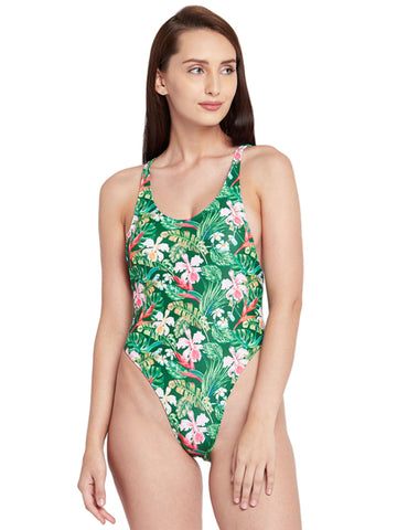 Berry's Intimatess Rainforest Radiance High-Cut One-Piece Swimsuit