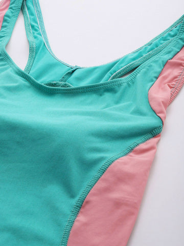 Berry's Intimatess Tideplay Two-Tone Racerback Monokini – Teal & Coral