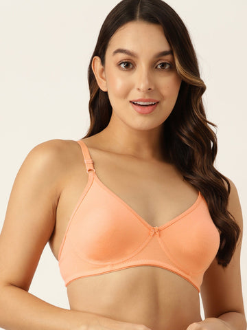 Berry's Intimatess Pastel Orange T-Shirt Seamless Comfort T-Shirt Bra - Non-Padded, Non-Wired