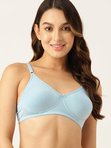 Berry's Intimatess Sky Blue T-Shirt Seamless Comfort T-Shirt Bra - Non-Padded, Non-Wired