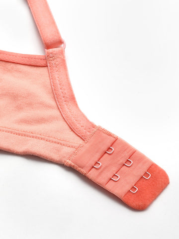 Berry's Intimatess Peach Upper Net Seamless Comfort T-Shirt Bra - Non-Padded, Non-Wired