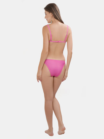 Berry's Intimatess Hot Pink Two Piece Swimsuit with High Leg Cut Bottoms