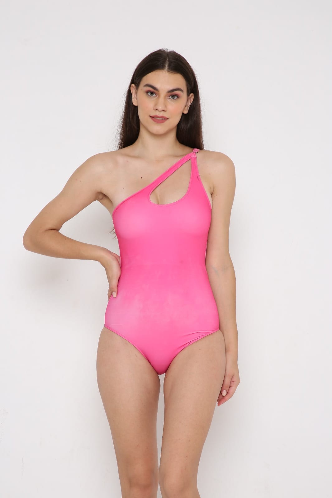 Berry's Intimatess Hot Pink Apex Asymmetry Swimsuit